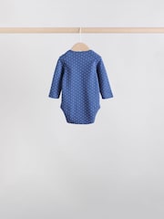 Navy Long Sleeve Baby Bodysuits 5 Pack - Image 8 of 13