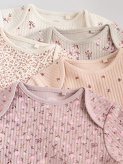 Caramel Brown Ditsy Floral Baby Long Sleeve Bodysuits 5 Pack - Image 10 of 13