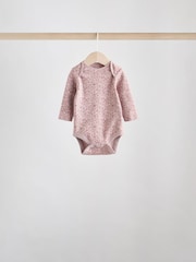 Caramel Brown Ditsy Floral Baby Long Sleeve Bodysuits 5 Pack - Image 3 of 13