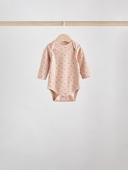Caramel Brown Ditsy Floral Baby Long Sleeve Bodysuits 5 Pack - Image 4 of 13