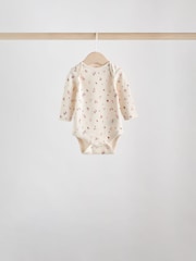 Caramel Brown Ditsy Floral Baby Long Sleeve Bodysuits 5 Pack - Image 8 of 13
