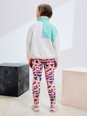 Cream/Pink Colourblock Print Zip-Up Fleece Jacket (3-16yrs) - Image 3 of 11