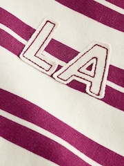 Burgundy Red/White Stripe Zip Through Hoodie (3-16yrs) - Image 10 of 10