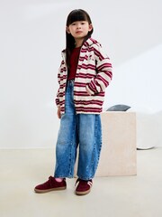 Burgundy Red/White Stripe Zip Through Hoodie (3-16yrs) - Image 2 of 10