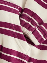 Burgundy Red/White Stripe Zip Through Hoodie (3-16yrs) - Image 8 of 10