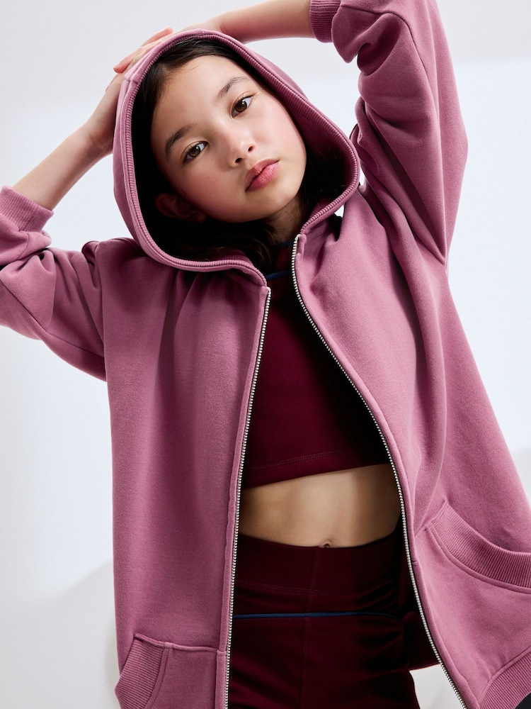 Berry Pink Zip Through Hoodie (3-16yrs) - Image 2 of 7