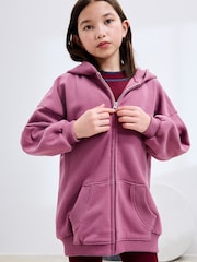 Berry Pink Zip Through Hoodie (3-16yrs) - Image 3 of 7