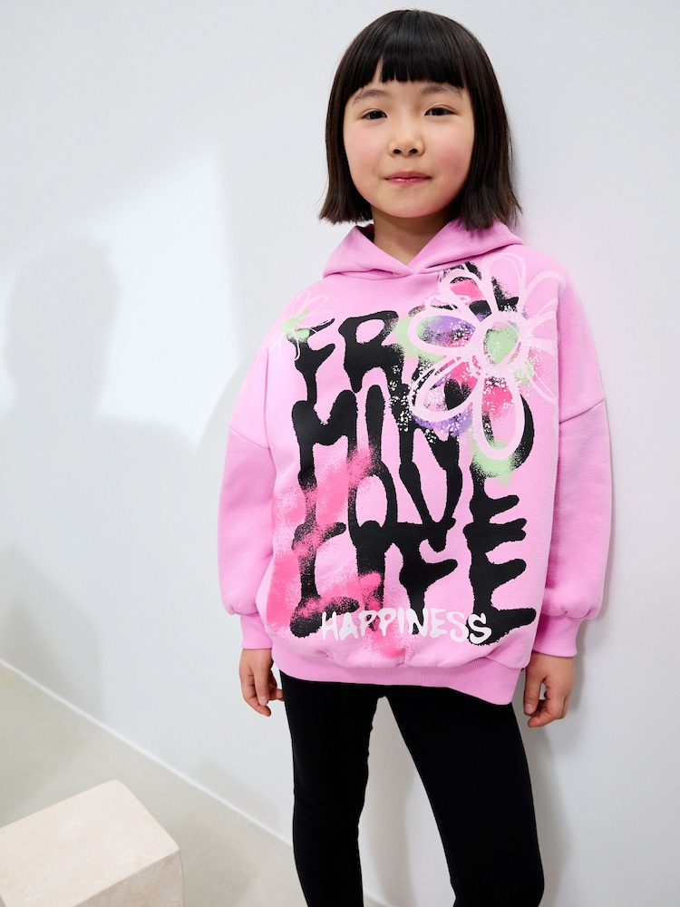 Pink Graffiti Hoodie (3-16yrs) - Image 1 of 8