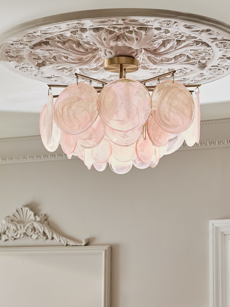 Pink Claremont Flush Ceiling Light - Image 2 of 4