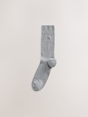 Grey 5 Pack Embroidered Lasting Fresh Socks - Image 4 of 9