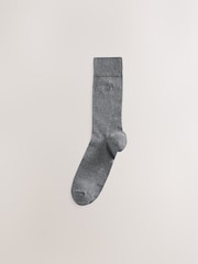 Grey 5 Pack Embroidered Lasting Fresh Socks - Image 5 of 9
