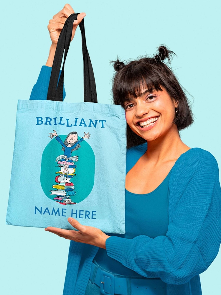 Matilda 100% Cotton Roald Dahl Personalised Edge-to-Edge Tote Bag by Star Editions - Image 1 of 4