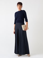 LK Bennett Blue Ashley Wool Cashmere Cashmere Fine Guage Sweater - Image 1 of 4