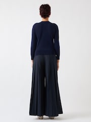 LK Bennett Blue Ashley Wool Cashmere Cashmere Fine Guage Sweater - Image 2 of 4