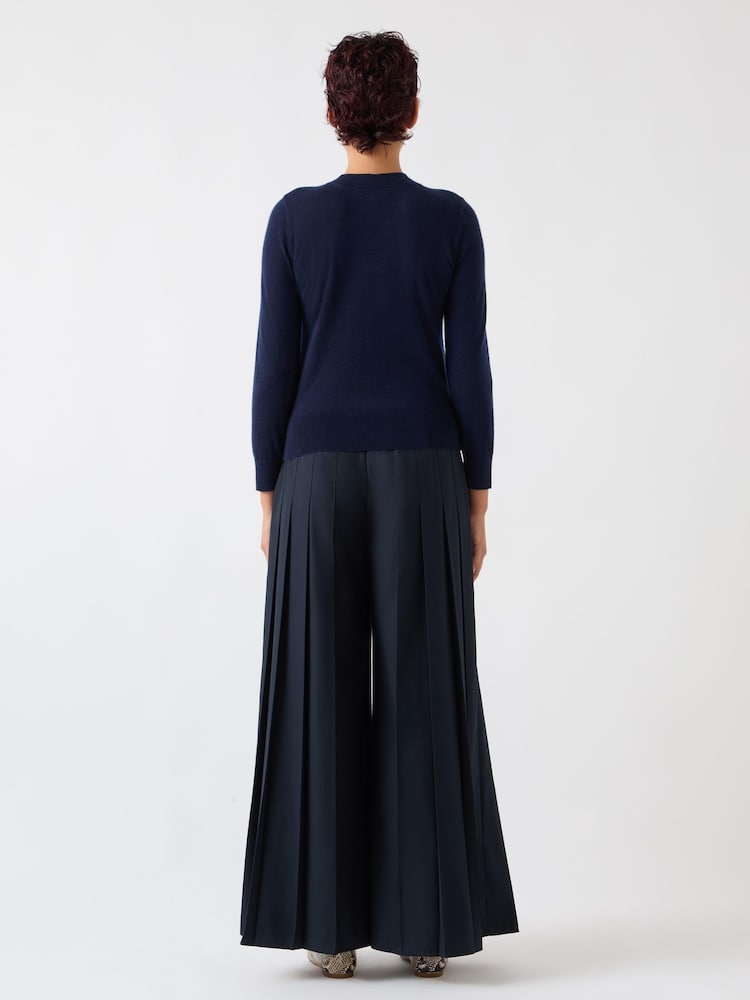 LK Bennett Blue Ashley Wool Cashmere Cashmere Fine Guage Sweater - Image 2 of 4