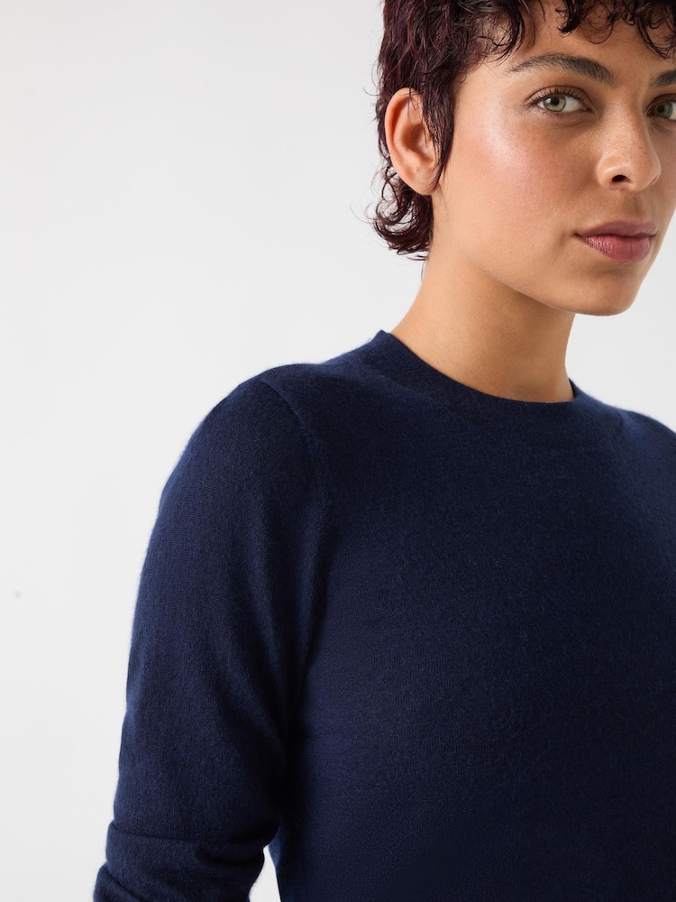 LK Bennett Blue Ashley Wool Cashmere Cashmere Fine Guage Sweater - Image 4 of 4