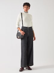 LK Bennett Cream Ethel Zig Zag Fine Merino Sweater - Image 1 of 3