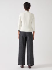 LK Bennett Cream Ethel Zig Zag Fine Merino Sweater - Image 2 of 3