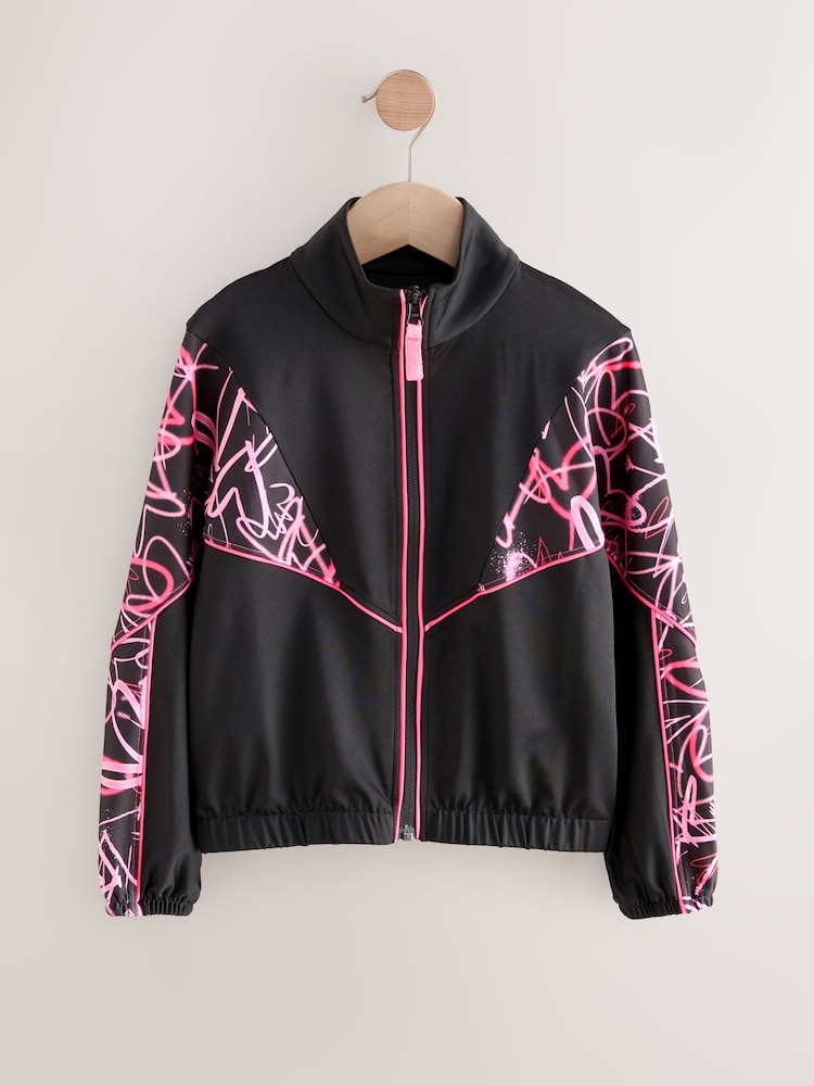 Multi Pink Heart Sports Zip Through Jacket (3-16yrs) - Image 1 of 4