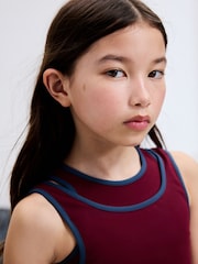 Burgundy Red Sports Crop Top (5-16yrs) - Image 4 of 4