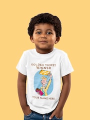 Star Editions 100% Cotton Charlie And The Golden Ticket Roald Dahl Personalised T-Shirt - Image 1 of 4