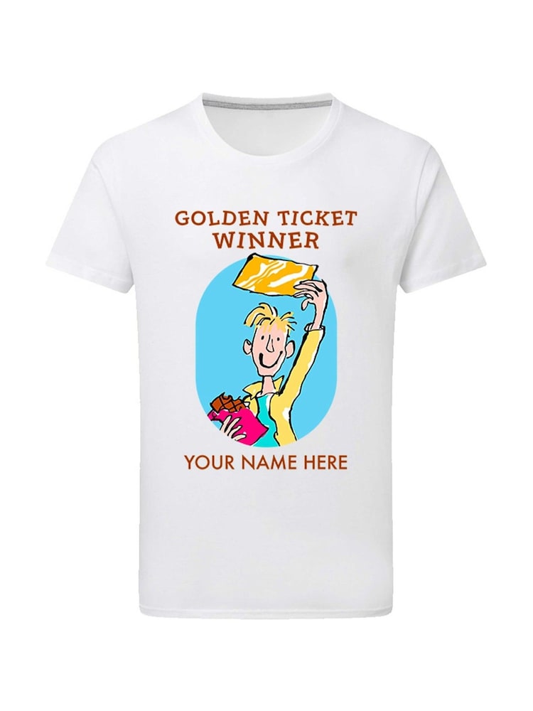 Star Editions 100% Cotton Charlie And The Golden Ticket Roald Dahl Personalised T-Shirt - Image 4 of 4