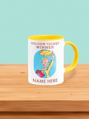 Charlie and the Golden Ticket, Roald Dahl Personalised Coloured Mug by Star Editions - Image 1 of 4