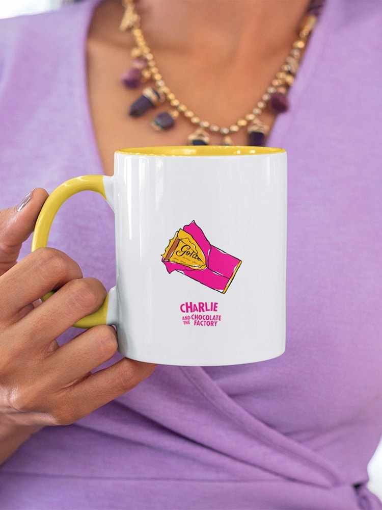 Charlie and the Golden Ticket, Roald Dahl Personalised Coloured Mug by Star Editions - Image 2 of 4