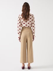 LK Bennett Brown Joel Twill Button Waist Trousers - Image 2 of 3