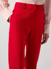 LK Bennett Red Mya Red Twill Single Breasted Trousers - Image 3 of 4