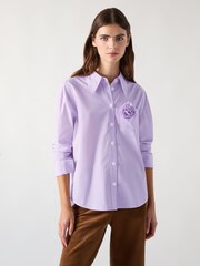 LK Bennett Purple Pip Cotton Stripe Mix Shirt - Image 1 of 3
