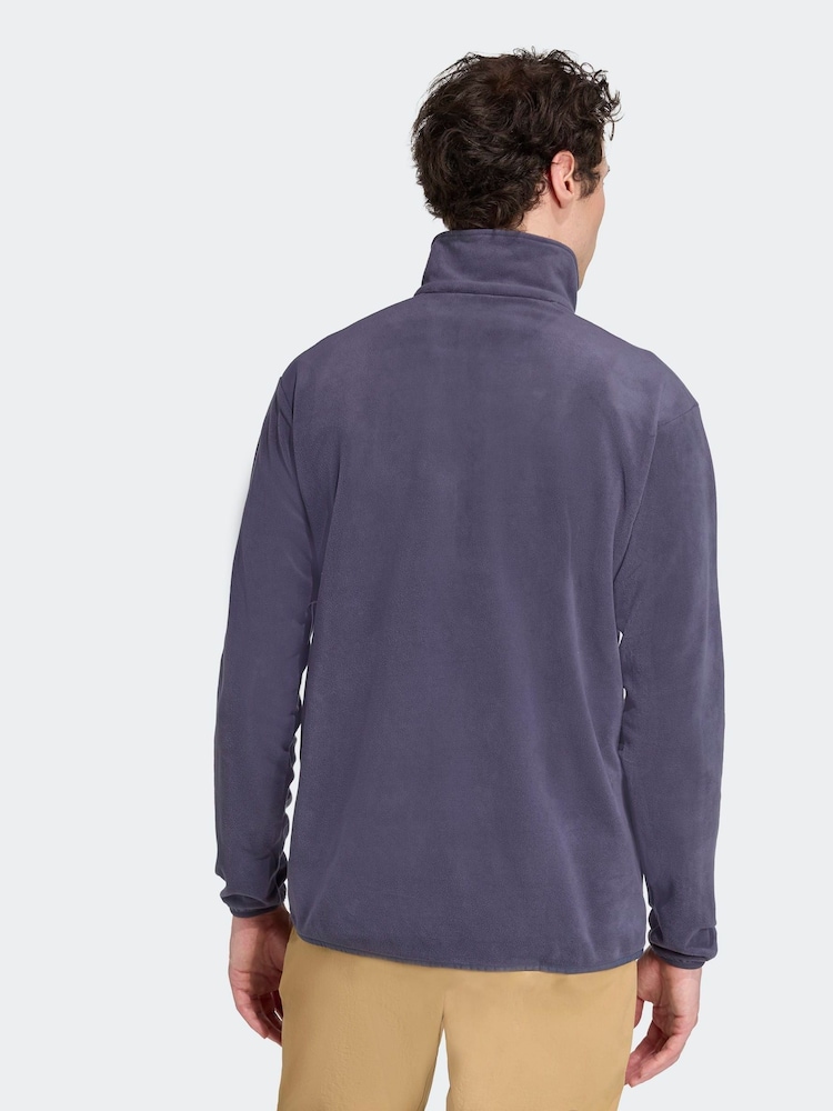 adidas Blue Multi Essentials 1/2 Zip Fleece Jacket - Image 2 of 7 adidas Blue Multi Essentials 1/2 Zip Fleece Jacket - Image 2 of 7