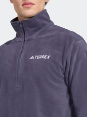 adidas Blue Multi Essentials 1/2 Zip Fleece Jacket - Image 5 of 7