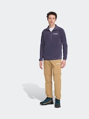 adidas Blue Multi Essentials 1/2 Zip Fleece Jacket - Image 6 of 7