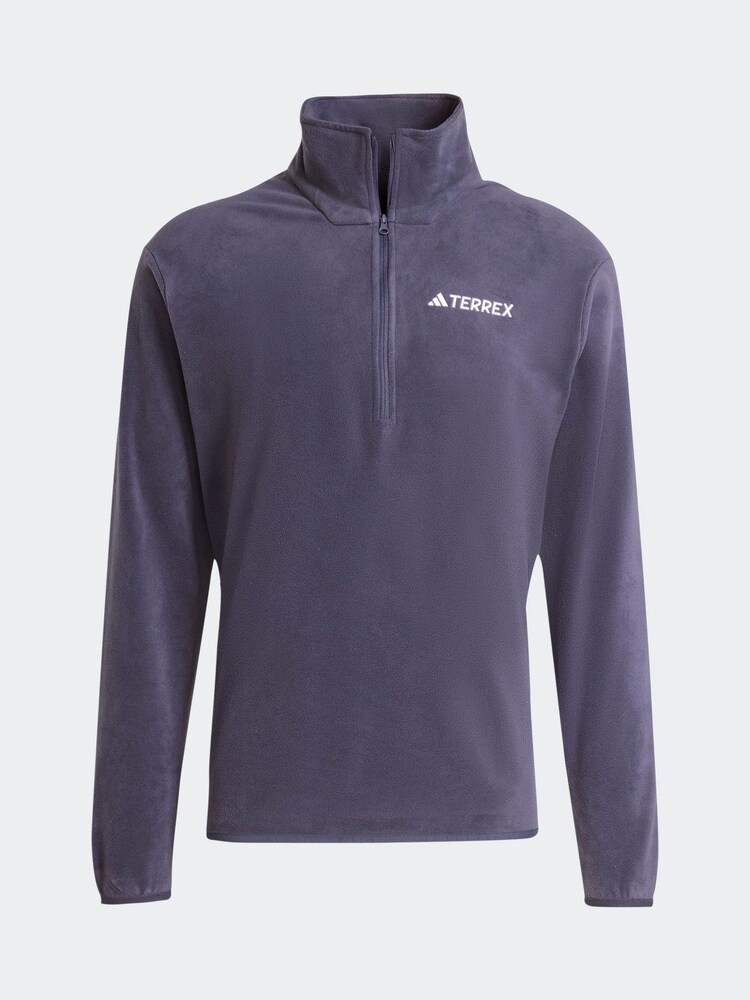 adidas Blue Multi Essentials 1/2 Zip Fleece Jacket - Image 7 of 7
