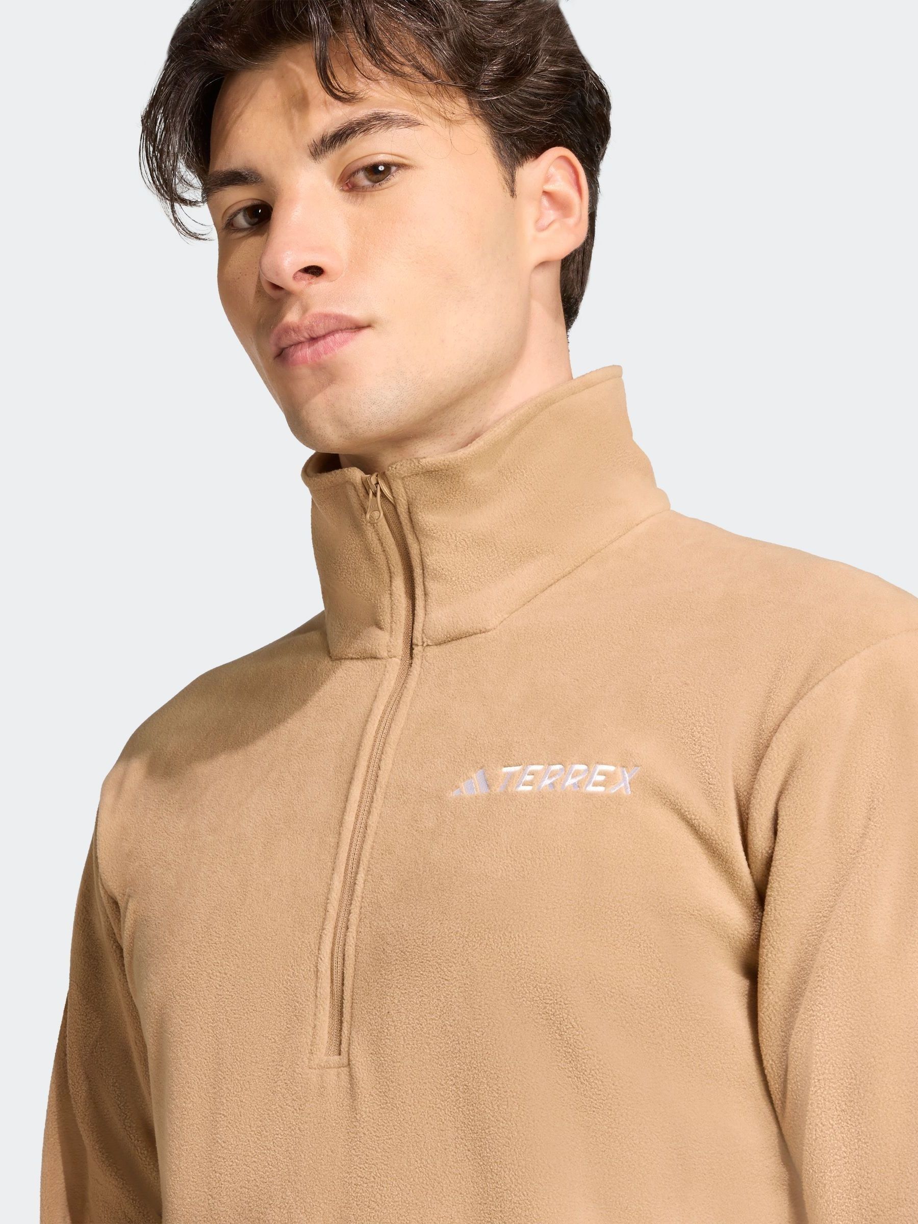 Buy adidas Brown Multi Essentials 1/2 Zip Fleece Jacket from Next