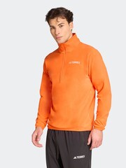 adidas Orange Multi Essentials 1/2 Zip Fleece Jacket - Image 1 of 6
