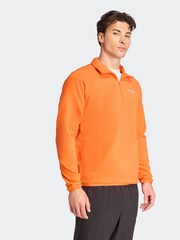 adidas Orange Multi Essentials 1/2 Zip Fleece Jacket - Image 3 of 6