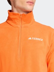 adidas Orange Multi Essentials 1/2 Zip Fleece Jacket - Image 4 of 6