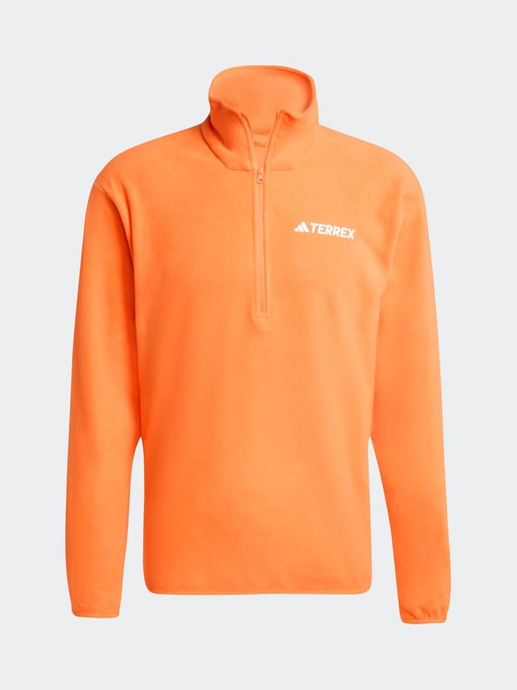 adidas Orange Multi Essentials 1/2 Zip Fleece Jacket - Image 6 of 6