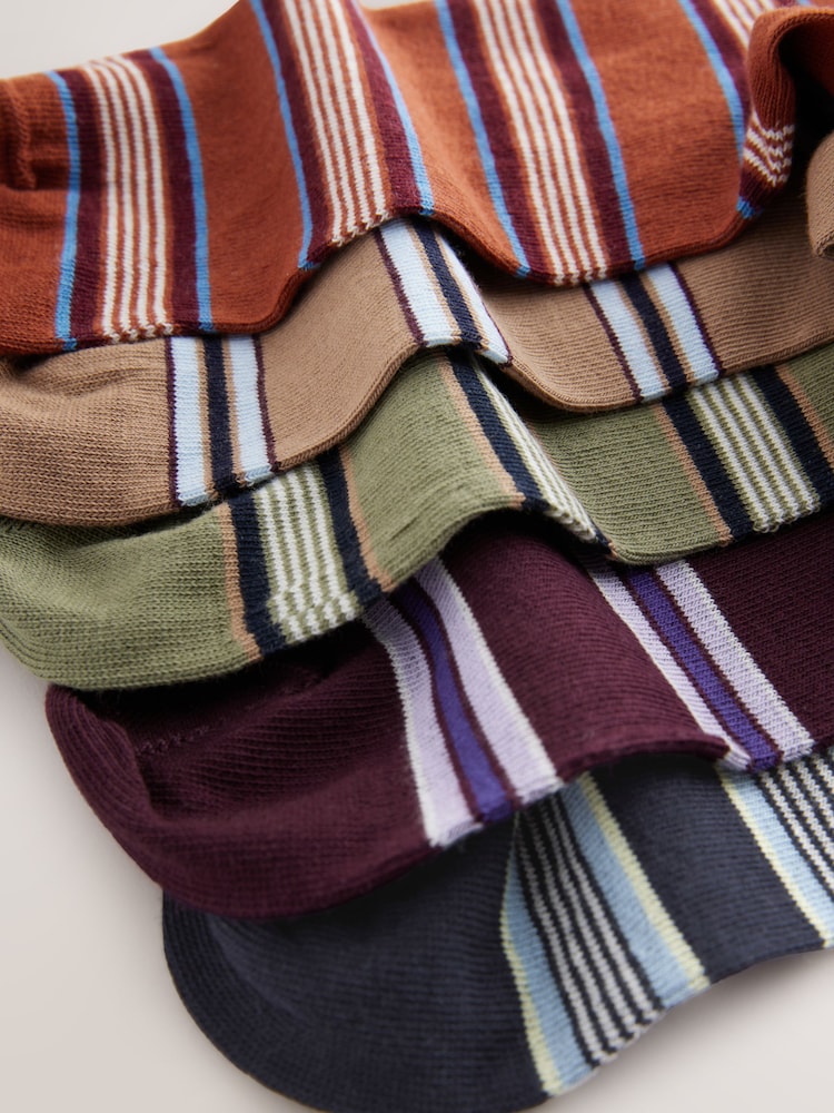 Bleu/Vert/Orange - Lot de 5 paires de chaussettes à motifs - Image 7 of 8