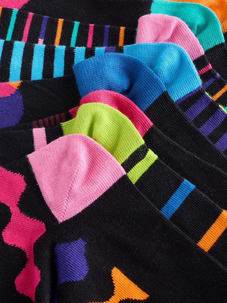 Noir géométrique lumineux - Paquet de chaussettes à motifs 8 - Image 10 of 12