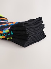 Black Bright Geo Pattern Socks 8 Pack - Image 12 of 12