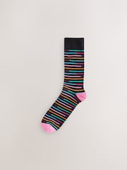 Black Bright Geo Pattern Socks 8 Pack - Image 4 of 12