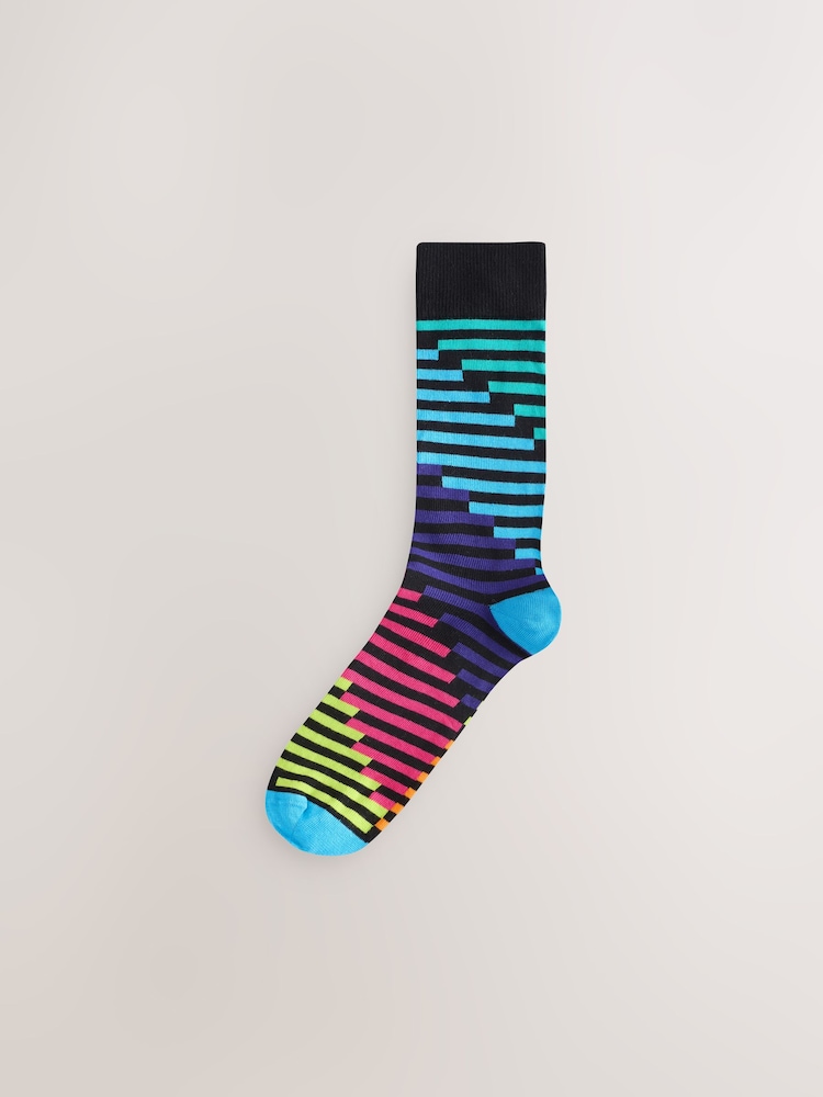 Noir géométrique lumineux - Paquet de chaussettes à motifs 8 - Image 5 of 12