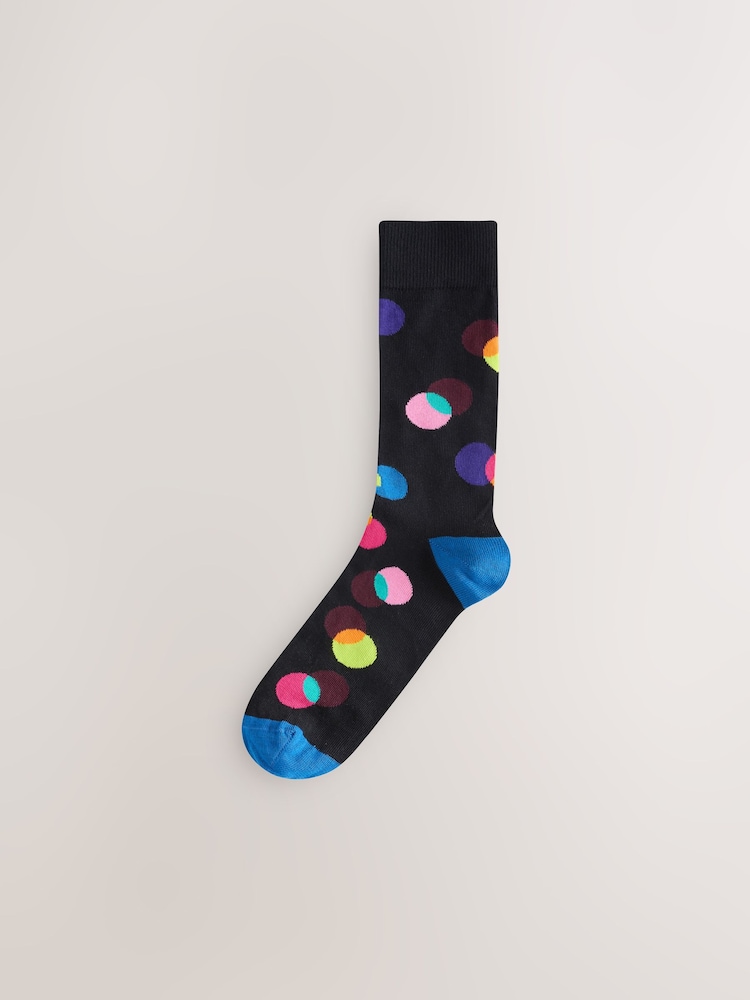 Noir géométrique lumineux - Paquet de chaussettes à motifs 8 - Image 6 of 12