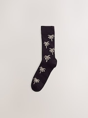 Palmier d’été neutre/vert - Lot de 5 paires de chaussettes à motifs - Image 3 de 8