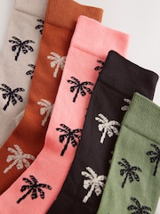 Palmier d’été neutre/vert - Lot de 5 paires de chaussettes à motifs - Image 8 de 8