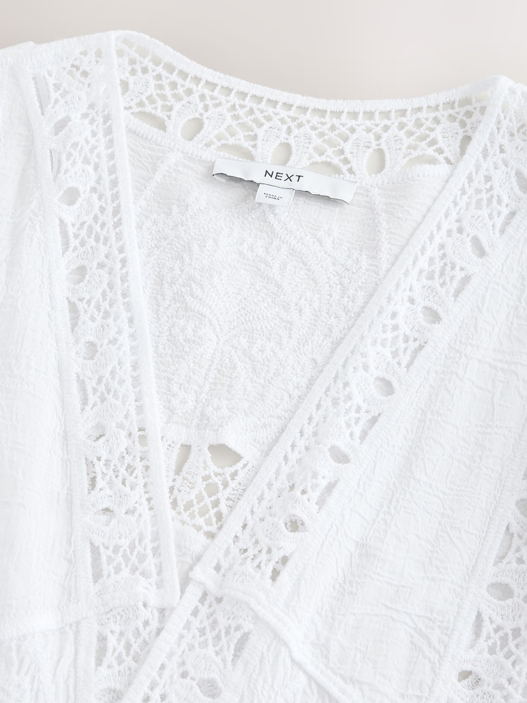White Crochet Kimono - Image 3 of 3
