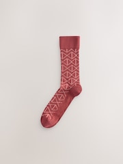 Red/Blue/Green Pattern Socks 5 Pack - Image 2 of 8